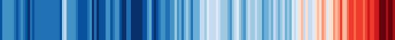 Climate stripes, blue to red